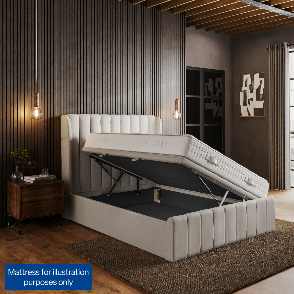 Nanterre Boarded Ottoman Bed Frame
