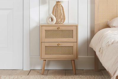 Carly Oak 2 Drawer Bedside
