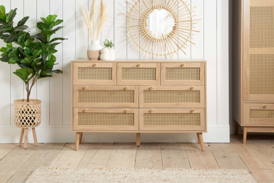 Carly Oak 7 Drawer Chest
