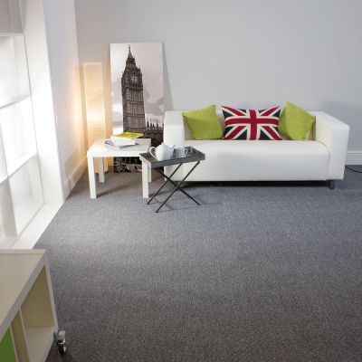 HEAVY DOMESTIC Grey Durable Berber Loop Felt Back 4m Wide Carpet *SPECIAL OFFER* 
