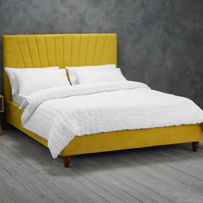 Palma Fabric Bed Frame Mustard