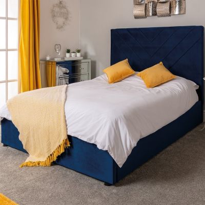 San Antonio Fabric Bed Frame - Navy Blue