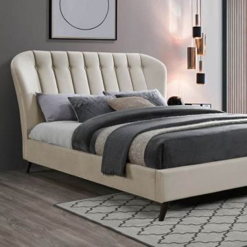 Winsford Fabric Bed Frame Grey Velvet
