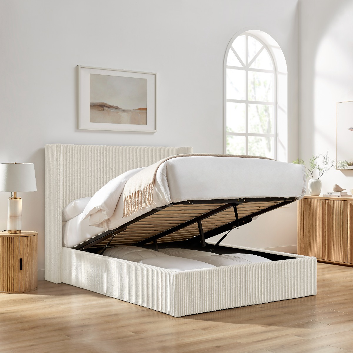 Ashby Ottoman Fabric Bed Frame