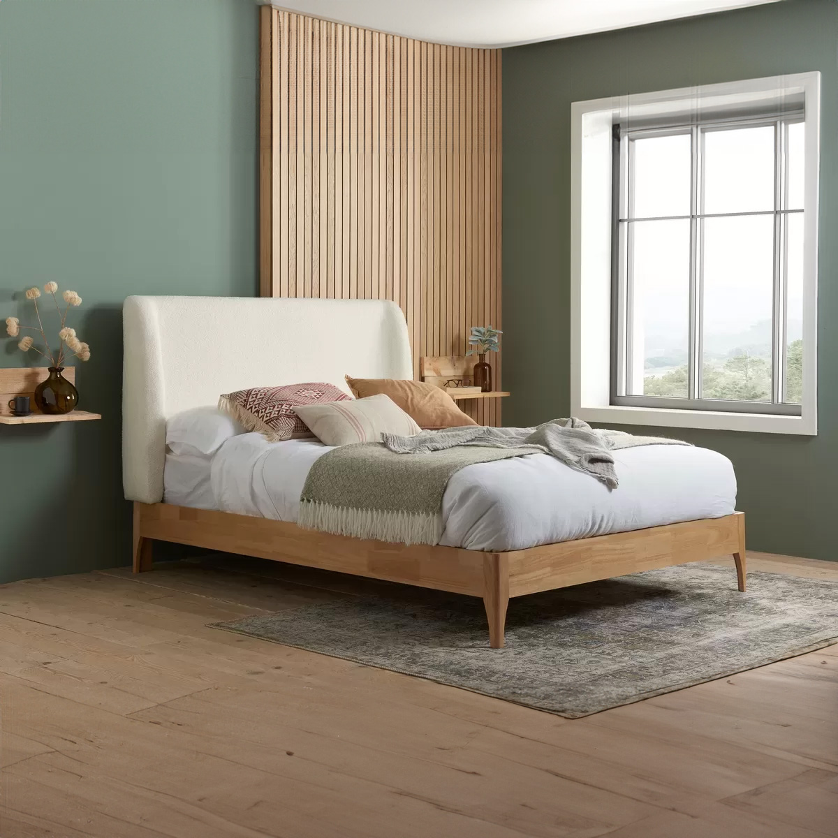 Hanoi Wooden Fabric Bed Frame