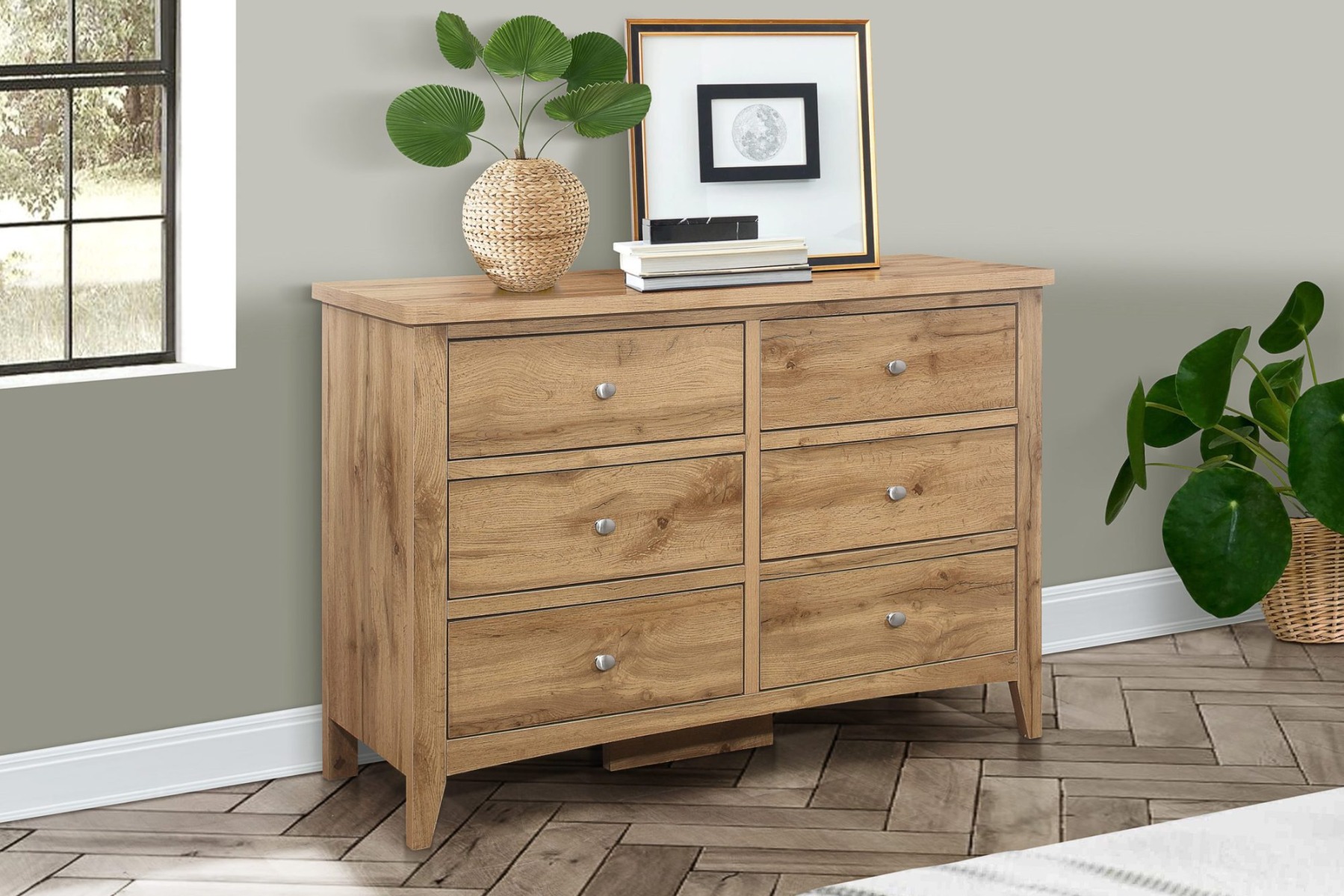 Heath Oak 6 Drawer Chest