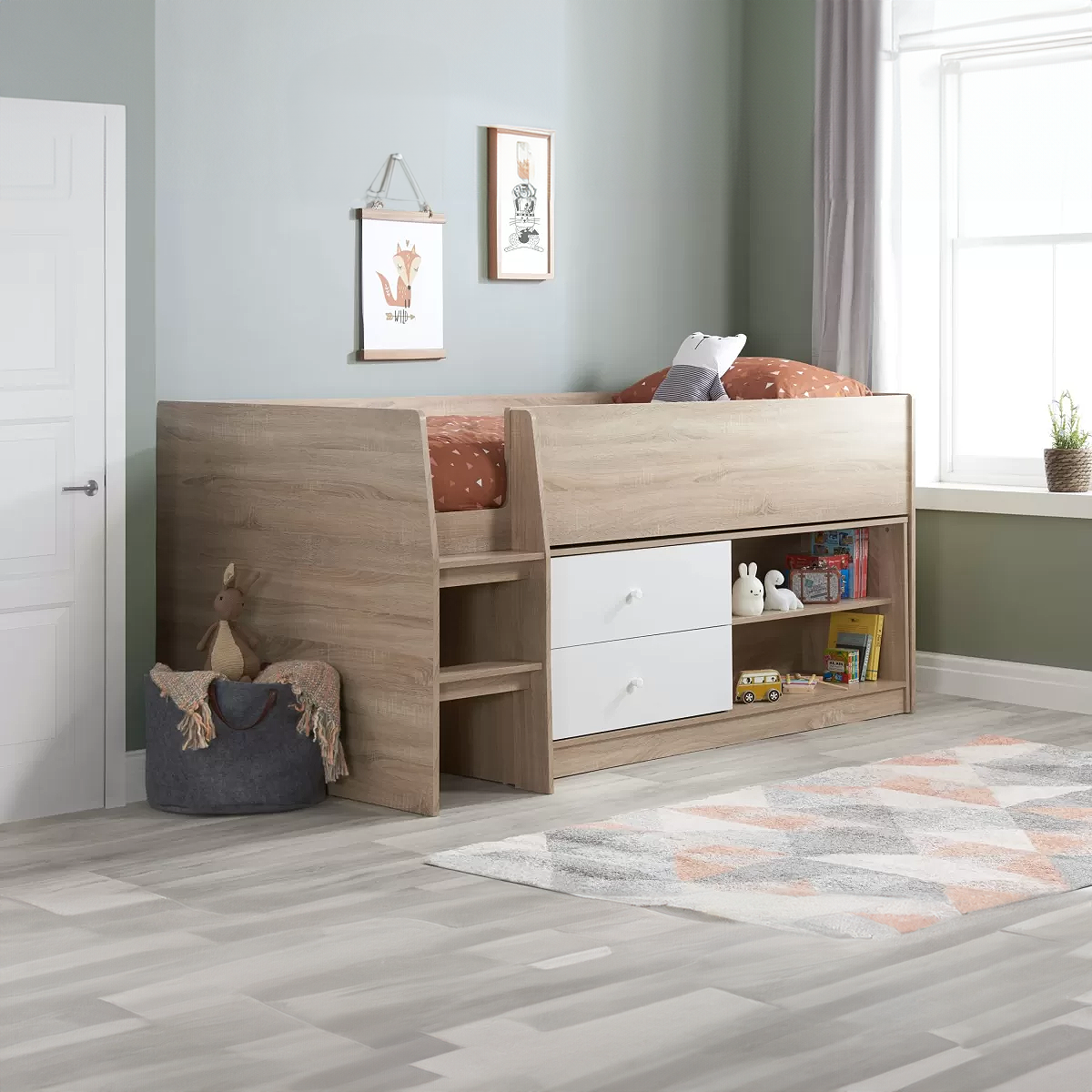 Orient Cabin Bed White & Oak Effect