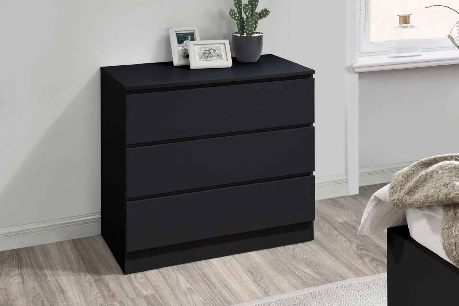 Norway 3 Drawer Chest_Black