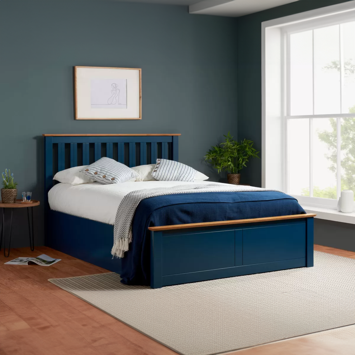 Geneva Ottoman Wooden Bed Frame