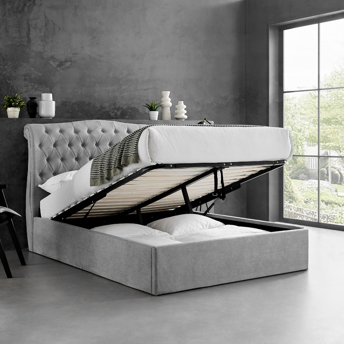 Kilby Ottoman Fabric Bed Frame