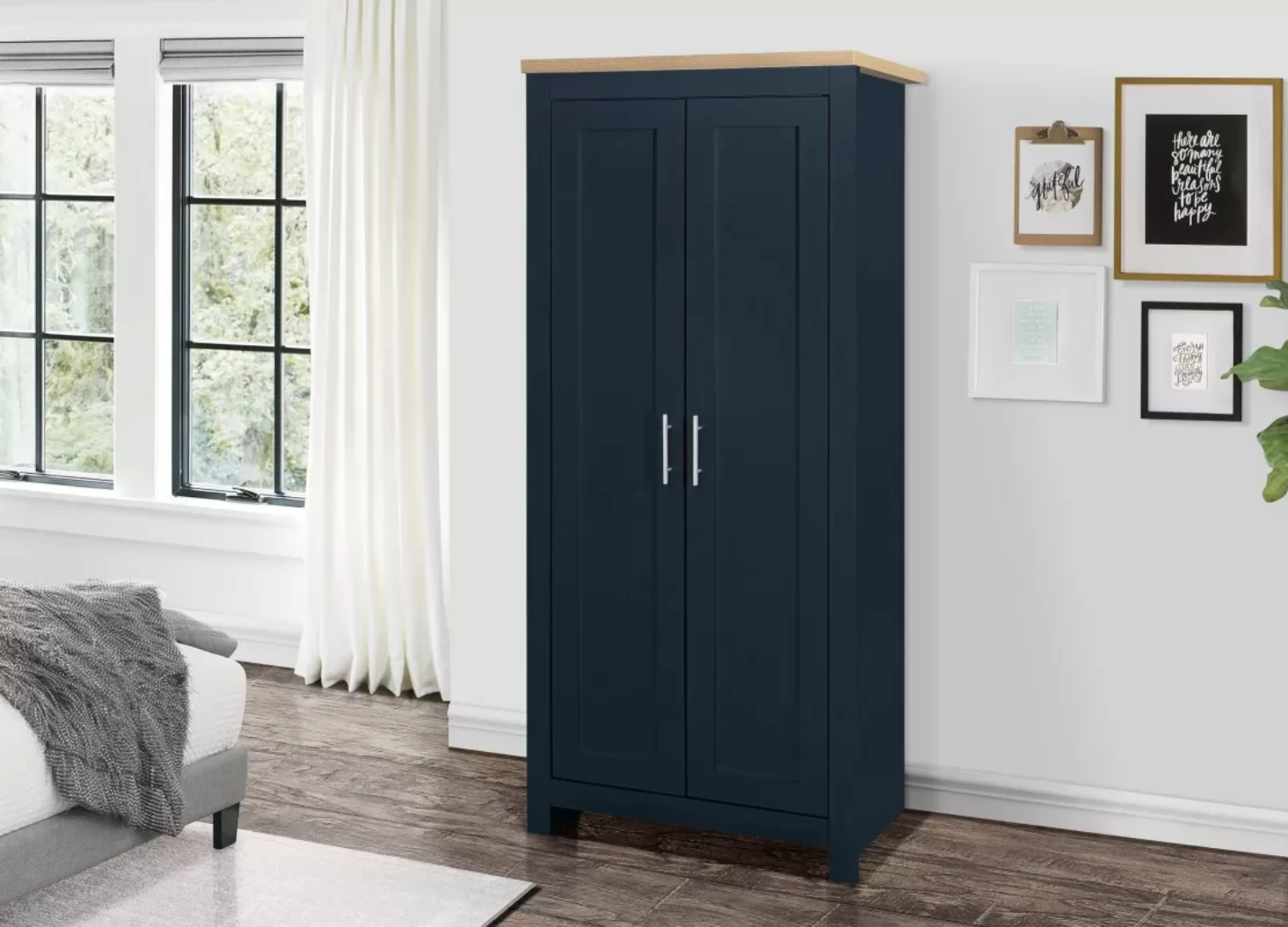 Haringley Navy & Oak 2 Door Wardrobe